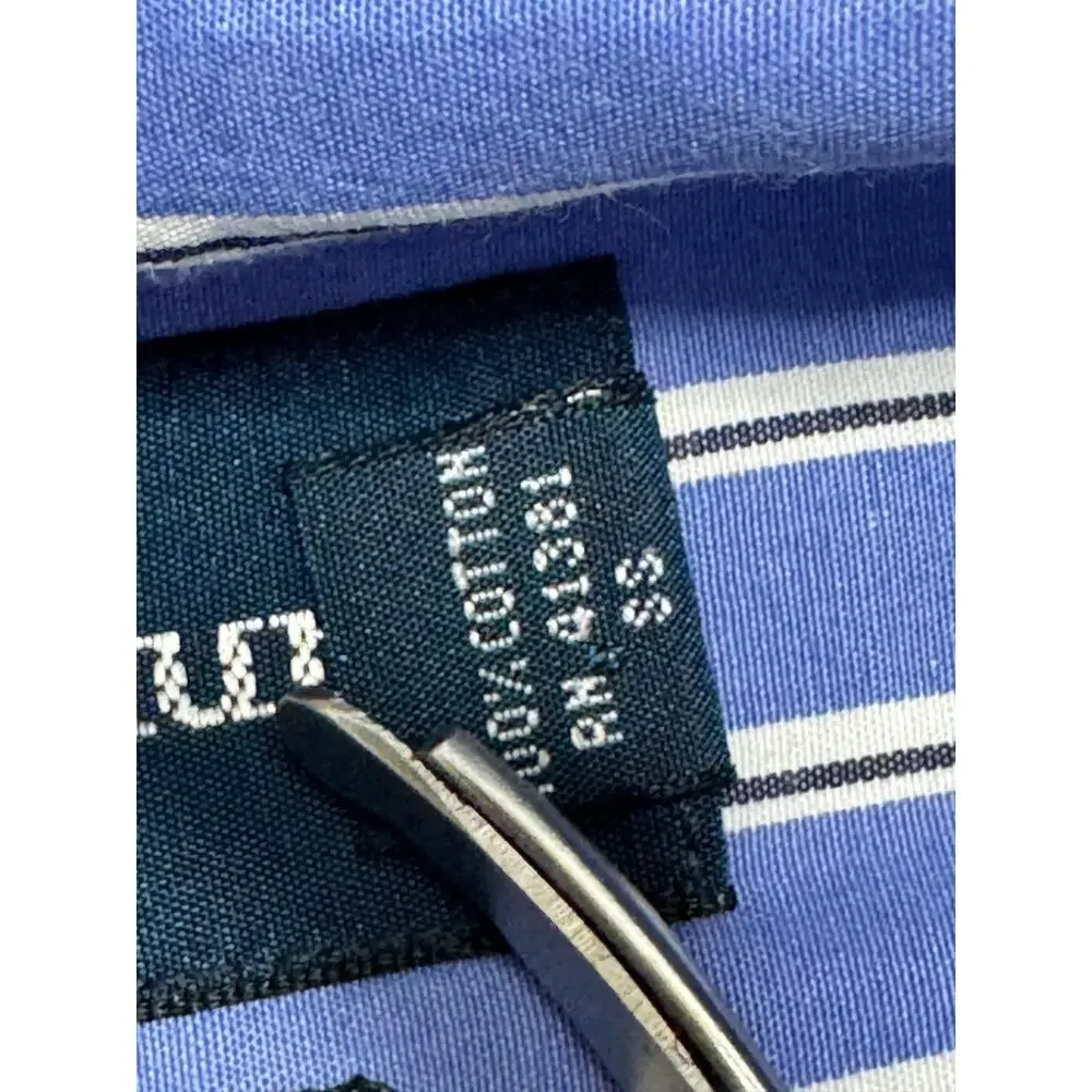 Polo Ralph Lauren Button Down Shirt Size Large -16 1/2 36/37- Blue White Stripe